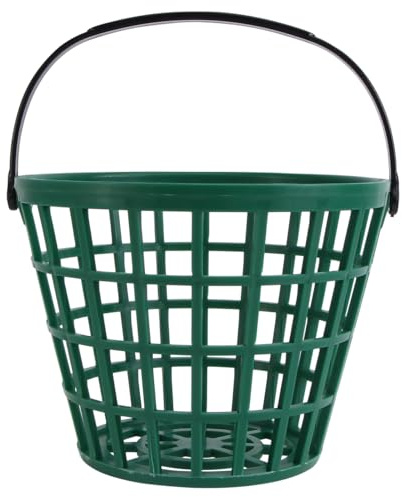 BESPORTBLE Tennis Ball Basket Golf Ball Collector Tube Golf Ball Tube Collector Bucket Golf Golf Ball Basket, Golfball Container with Handle Ball Holder Contain (Green, Can Pack 50pcs)