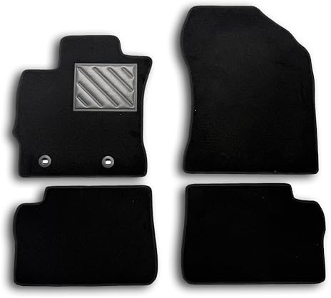 Alfombrillas para Toyota Auris II a Partir de 2013 (Incluso versión Hybrid) - Alfombrillas a Medida - Fabricadas en moqueta Negra, con Botones y talonera de Goma Reforzada