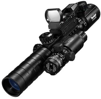 Paike Rifle Scope Red Green Illuminated 3 in 1 Combo Sight