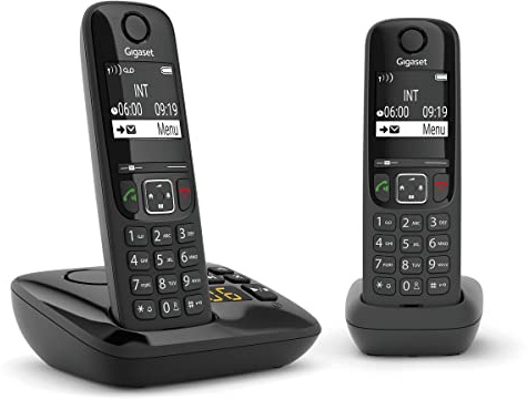 GIGAset AS690AR duo - schwarz - drahtloses Haustelefonset mit Anrufbeantworter - Deutsch