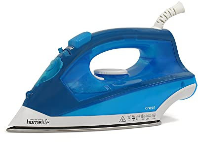 Homelife Crest 1600w Steam Iron/Non-stick Soleplate/Steam or Dry Iron/Water Spray/Adjustable Temperature/Self Clean Anti-drip and Anti-calc / 2m long cord / E7310