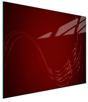 DarHaus Herdabdeckplatte einteilig 52x30 cm Ceranfeld Abdeckung Glas Spritzschutz Abdeckplatte Glasplatte Herd Ceranfeldabdeckung Deko, Muster Rot