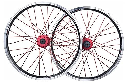 ZECHAO 20-Zoll-Radräder MTB Radsatz, Scheiben- / V-Bremsrand QR. Kugellager für 7-10speed Kassettenlegierungs-Bike-Hub Wheelset (Color : Black, Size : 20inch)