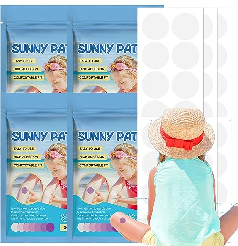 UV Stickers,Sunscreen Stickers,96PCS UV Detection Stickers,UV Patch,Waterproof Sun Cream Patches For Kids,Sun Stickers,Testing UV Intensity,Outdoor Sun Screen,Face & Arm,Sunscreen Dots for Kids&Adults