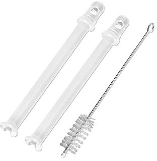 DEKAROX 2 x Milchansaugrohr 101mm + Reinigungsbürste für DeLonghi 5313226701 für Kaffeemaschine Kaffeevollautomat wie EN520 Nespresso Latissima