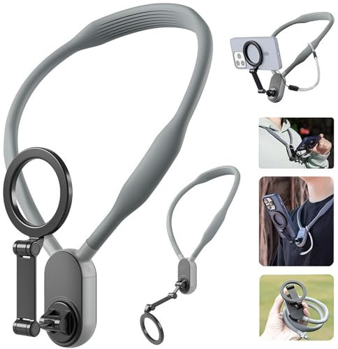 Honbobo MagSafe Magnetische Halshalterung Schnellspanner Halterung für iPhones 16 15 14 13 12 Android Phones Quick-Release Neck Mount