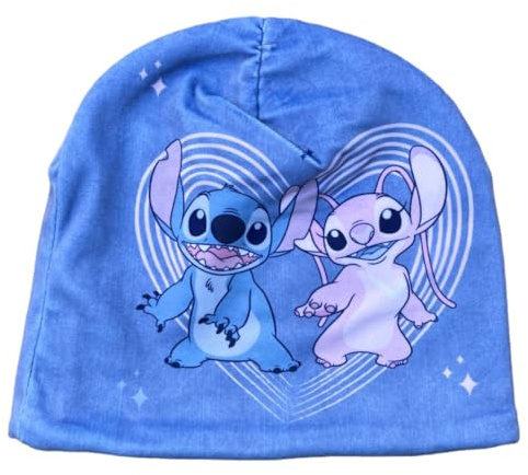 Vintermössa Stitch och Angel Disney Barnmössa med 100 % Polyestertryck, Flerfärgad, 52