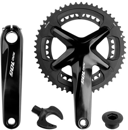 FFYZSMBF Kurbelgarnitur Rennrad-Kurbelarme 170 mm 110BCD Hollowtech Integrierte Kurbelgarnitur Doppelgeschwindigkeit Rundes Kettenblatt 53/39T 50/34T Mit Tretlager