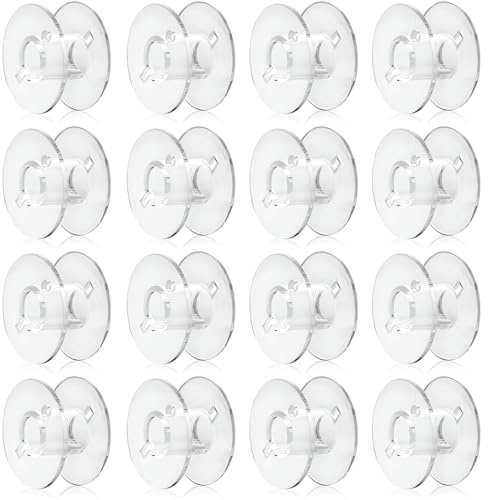 OIGWBPH 16 Stück Nähmaschinen Spulen, Spulenbox, Unterfadenspulen, Kunststoff, Gängige/Spule Nähmaschine (Transparent)