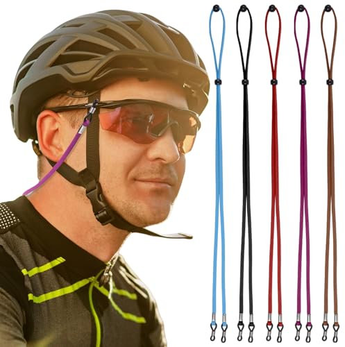 DILUSILK 5 Stück Brillenkette, Sonnenbrillenriemen, Brillenkordel, rutschfest, leicht, Brillenschnur, Brillenhalter, Lesebrille, Umhängeband um den Hals, für Damen, Herren, Sport, Outdoor, Schwarz,