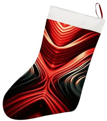 Red Line Weihnachtsstrumpf, rote Filz-Weihnachtsstrümpfe mit weißer, superweicher Plüschmanschette für Weihnachtsbaum, Urlaub, Kamin, Familiendekoration