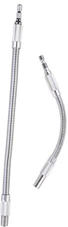 SHINEOFI Adattatore Per Trapano Porta Punte Flessibile 200mm/300mm, Estensione Per Punte Cacciavite Elettrico in Metallo, Set 2 Pezzi Per Manutenzione Professionale e Uso Domestico