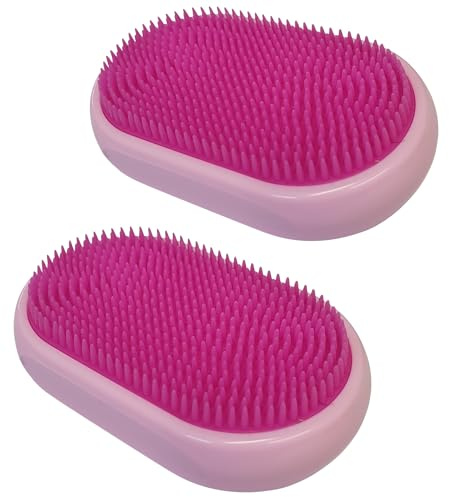 Mibella Silikon-Nagelbürsten, 2er-Set, Pink, Nagelpflege, Handliche Oval-Form - 23063