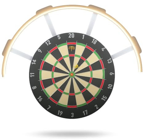 Dartscheibenbeleuchtung für Dartscheiben I LED Dartscheibenlicht I Dartscheibenbeleuchtungssystem I Dartscheibe Beleuchtung I ohne Dartscheibe (Weiß, mit Beleuchtung + Magnet)