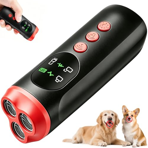 Ultraschall Anti-Bell Gerät für Hunde – Tragbarer Bellerstopper mit 15 m Reichweite, sicher & Human für Innen und Außen, wiederaufladbar, harmloses Hundetraining ohne Schock mit Taschenlampe