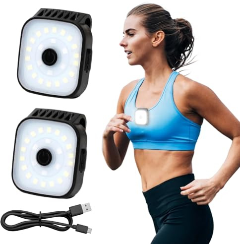 DASIAUTOEM Lampada a LED a clip, per esterni, ricaricabile, USB, luce da corsa, lampada frontale a LED, impermeabile, lampada per la testa, piccola lampada per il petto, accessorio per corsa, corsa