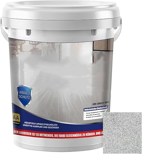 EpoxyColoured Sand Floor Paint, EpoxyFloor Paint for concrete, High Gloss Marble Effect EpoxyFloors Coating, Colored Sand Self Leveling Floors Painting Garage, Eco-Friendly (Medium gray)