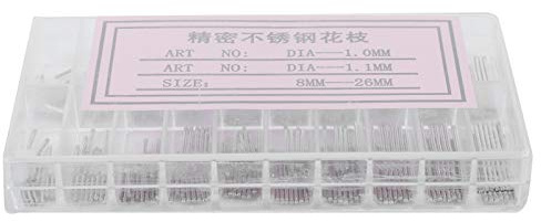 Dam Skerisi Pasador de pulsera para reloj con barra de fricción, accesorios de reparación de relojes en acero inoxidable, pasadores de repuesto de precisión de 8 mm a 26 mm para eslabones de