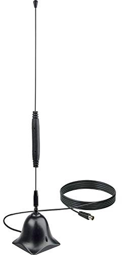 Schwaiger ANT02DTA 031 - Antenna digitale DVB-T/DVB-T2, max. 35 dB, supporto stabile per ricezione FM e DAB+, cavo antenna (VHF/UHF)