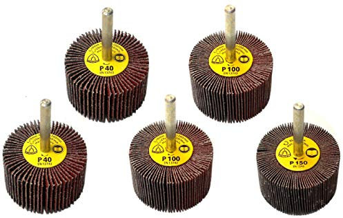 Klingspor KM 613 Fächerschleifer/Lamellenschleifer | 50 x 30 mm (Schaftdurchmesser: 6 mm) | 5 Stück | Körnung: 40