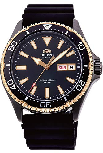 Orient RA-AA0005B Herren Kamasu schwarzes IP-Silikonband schwarzes Zifferblatt automatische Taucheruhr