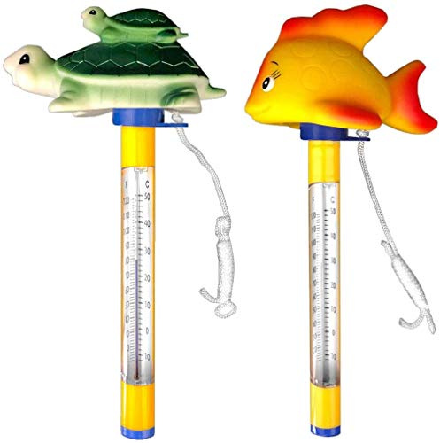 well2wellness® Pooltermometer set djur pool termometer guldfisk och sköldpadda