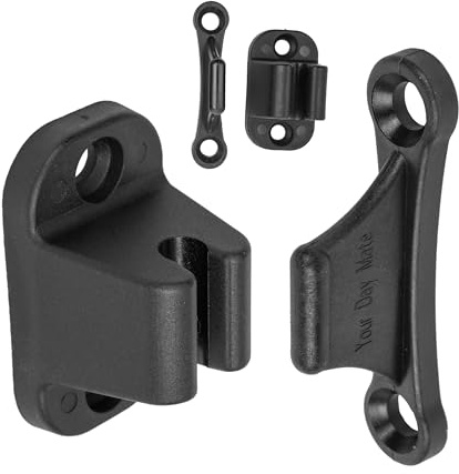 Türfeststeller für Wohnwagen, 2 Pack, Schwarz, zum Anschrauben, mit 35 mm und 48 mm Lochabstand, Türschloss Stauraum-Tür Camper, Türhalter Serviceklappe Wohnmobil, Türschnapper Campervan, Türsicherung