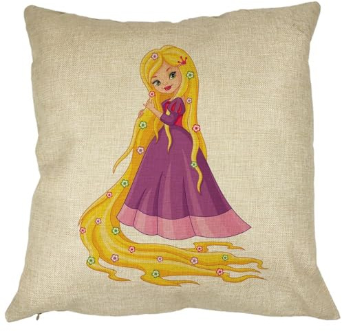 Dekokissen, Rapunzel Prinzessin, 40 x 40 cm, quadratisch, abnehmbarer Bezug, abnehmbarer Bezug, abnehmbares Kissen