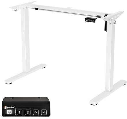 ERGOMAKER Cadre Bureau Assis-Debout Électrique Ergonomique Blanc