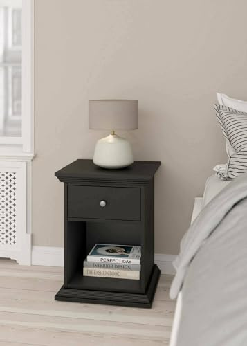 Dmora Mesita Mimi, cómoda Baja, Mesa de Noche, Estante de Cama, 48 x 43 x 63 cm, Negro