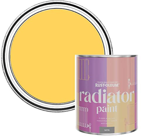 Rust-Oleum Yellow Heat Resistant Radiator Paint in Satin Finish - Lemon Jelly 750ml