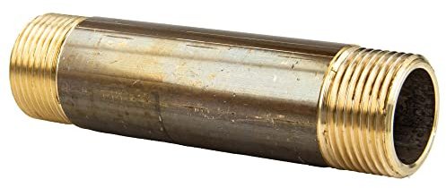 tecuro Rohrdoppelnippel, beids. Außengewinde R 1 Zoll x 60 mm MS-blank, CW617N