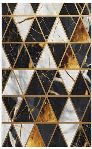 Set di 4 asciugamani da cucina con triangolo in marmo artistico e morbido asciugamano assorbente per asciugatura, strofinacci per casa, cucina, catering, ristorante, 45 x 72 cm