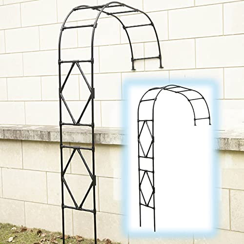 Rosenbogen Torbogen Rankhilfe 2,4 m halbseitiger Gartenbogen für den Außenbereich, Stützrahmen für Weinreben, Metallrohrbaum, Pergola-Laube für Kletterpflanzen, Rosen, Ranken, Hochzeitsdekoration (ha