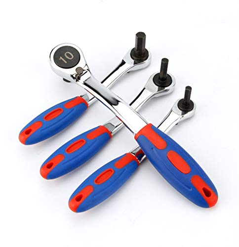 Wrench Sets, 1pcs Reversible Ratchet Allen Key Wrench, Ratcheting Hex Bolt Spanner with Soft Rubber Handle 4mm 5mm 6mm 8mm 10mm 12mm 14mm 17mm /1113(5mm)