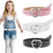 Teaaha 3 PCS Kindergürtel Mädchen, Girls Belt PU Leather Belts with Cute Hollow Heart Shape,Silver Metal Buckle Adjustable Waist Belt for Kids Dress Pants Jeans (rosa, weiß, schwarz)