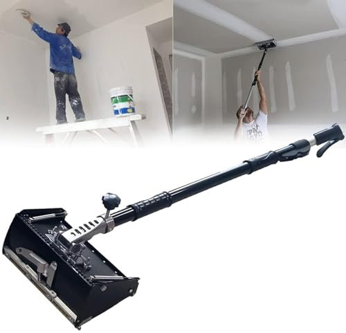 VOYADE Flache Finishing-Box Für Trockenbau-Schaber, Finishing-Werkzeuge Für Trockenbau-Klebeband, Mit 106–165 cm Verstellbarem Griff, Schaberbox Für Spachtelmasse,12in