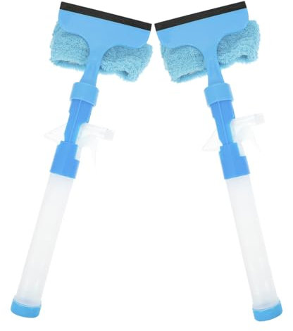 SEWOART Doppelseitiger Wischer Wasserstrahlwischer 2-teiliges Set Für Fenster Fliesen Dusche Tür Spiegel Auto Glas Marmorboden Pp-material Griff Bequem Nicht