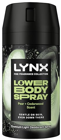 Lynx Fine Fragrance Collection Pear + Cedarwood Lower Body Spray premium light deodorant spray for 72 hours of freshness 100 ml