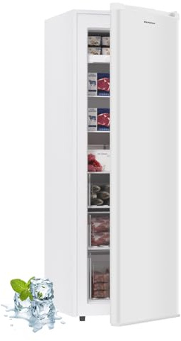 BANGSON Upright Freezer, 7.0 Cu.ft Stand Up Freezer, Convertible Upright Freezer/Refrigerator, Single Door for Kitchen,Garage, Office, Apartment, White