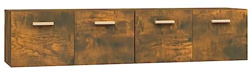 Armadi da Ufficio Armadio Garage Armadio Basso da Esterno Credenza Cucina Alta - Mobili Parete 2 pz Rovere Fumo 80x35x36,5 cm Legno Multistrato per Camera Da Letto Sala Studio Cucina Soggiorno