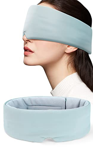 Aosun Sleep Mask, 100% Blackout Eye Mask for Women and Men, Eye Mask for Sleeping with Adjustable Strap, Large in Size, Blindfold for All Night Sleep