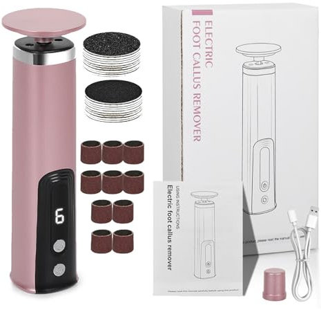 Quitacallos del pie eléctrico, lima de pie eléctrico, 2 en 1 Filer de pedicura para piel muerta | Feet eléctrico Callus remodelación con 6 velocidades ajustable para hombres, mujeres, ancianos, anz