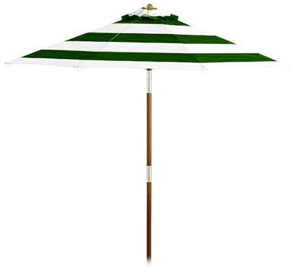 Parasol De Jardin Extérieur Inclinable D'De 1,8 M, Rayé, Petit Modèle, Avec 8 Baleines, Poteau En Bois Pliable, Pour Balcon, Piscine, Terrasse