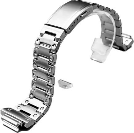 LDDAL Stainless Steel Quick Release Strap Compatible with Men's G-Shock GM2100 GBM-2100 Watch Band Replacement (silver)