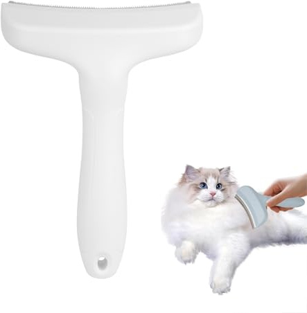 Pet Deshedding Brush - Cats Hair Comb Deshedding Brushes for Undercoat & Short Hair, Short Haired Undercoat Cat Brush, Grooming Cat Hair Brushes for Shedding for Dogs/Cats/Pet - M White 0802
