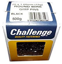 Beekeeping Supplies UK Ltd - Frame Nails - 500g - 20mm x 1mm Gimp Pins - Black - Challenge - Made in the UK + MBK