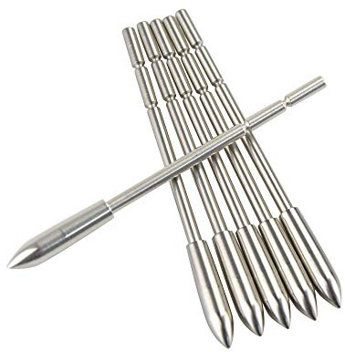 ZSHJG 12pcs Tiro con L'Arco Punta di Freccia Punto Freccia Inserto di Caccia Pratica Broadhead Punta dell'Acciaio Inossidabile per L'Albero della Freccia di ID 3.2mm