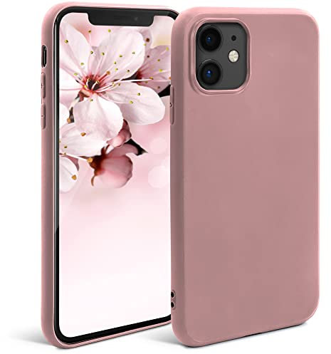Moozy Minimalist Series Silikon Hülle für iPhone 11, Rose Beige - Mattes Finish, Dünne, Weiche TPU-Handyhülle Schutzhülle