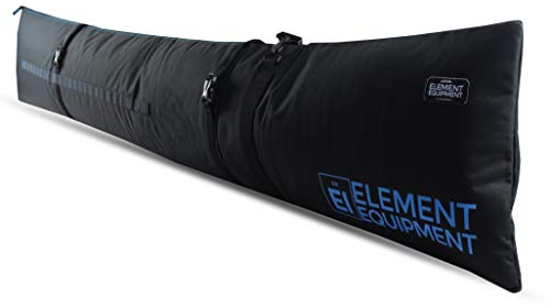 Element Equipment Padded Ski Bag Adjustable One Size Fits All Travel Ski Bag Black/Blue